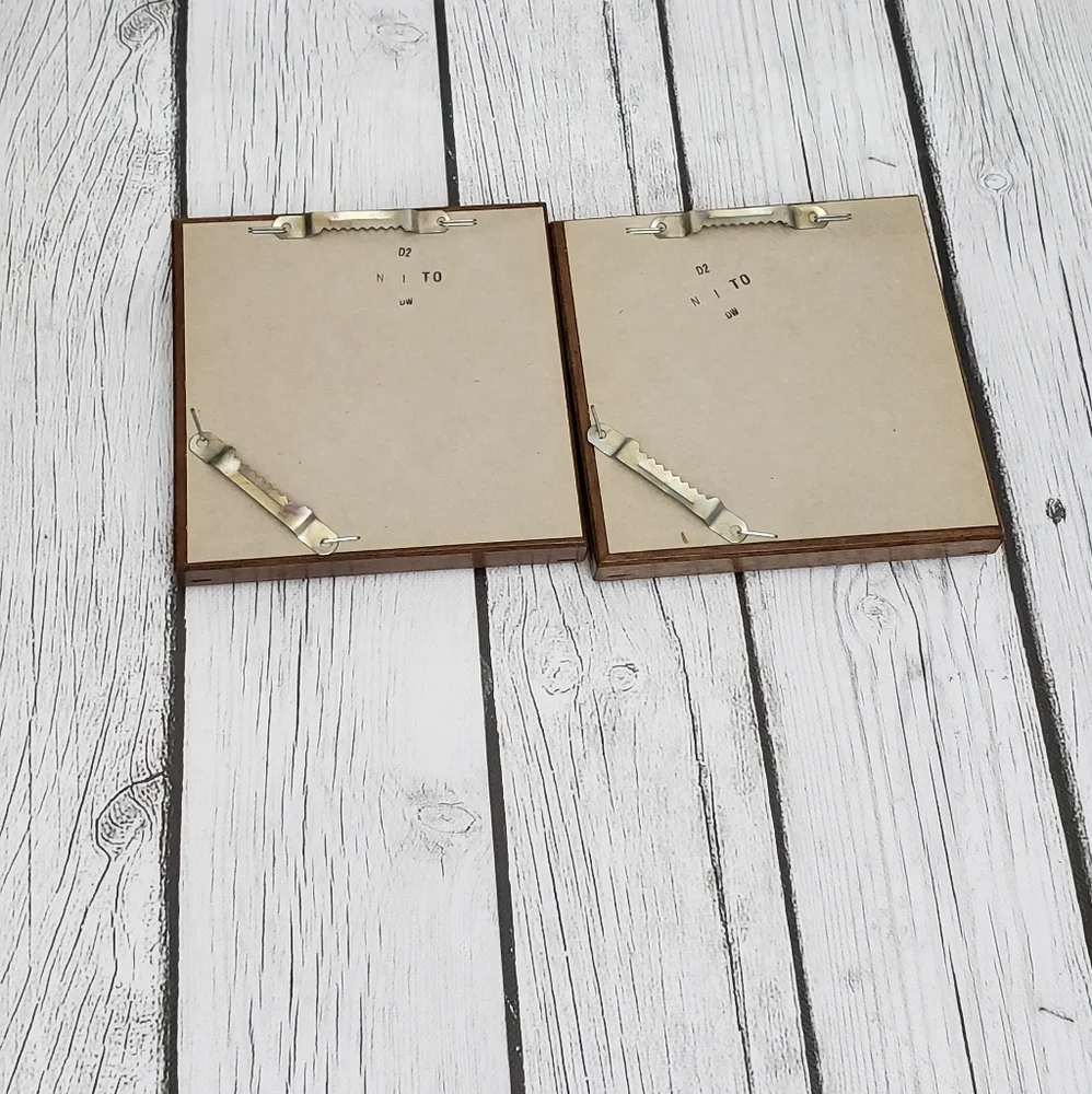 Pair of Wood Framed Square Mirrors